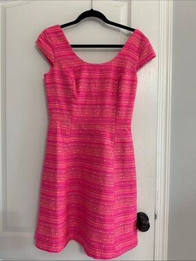 Lilly Pulitzer Hot Pink Cap-Sleeve Sheath Dress